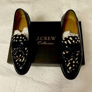 J. Crew BIELLA Loafer in leather and Calf Hair